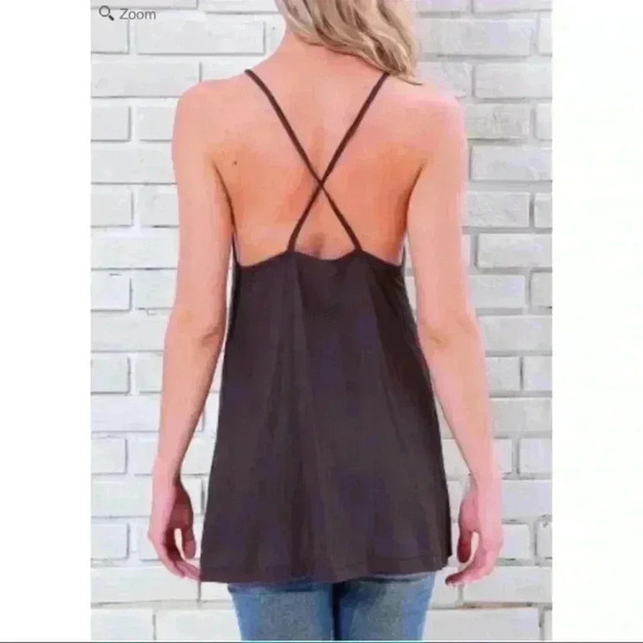 NEW Cute Red Tank Top with Lace - Picture 3 of 3